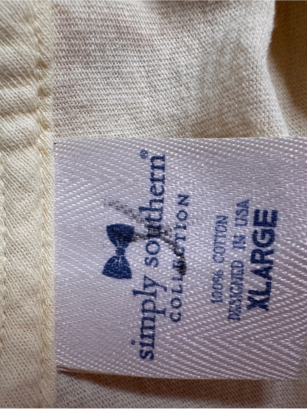 Simply Southern Pale Yellow Short Sleeve Tee with Blue Chest Logo - Picture 4 of 6